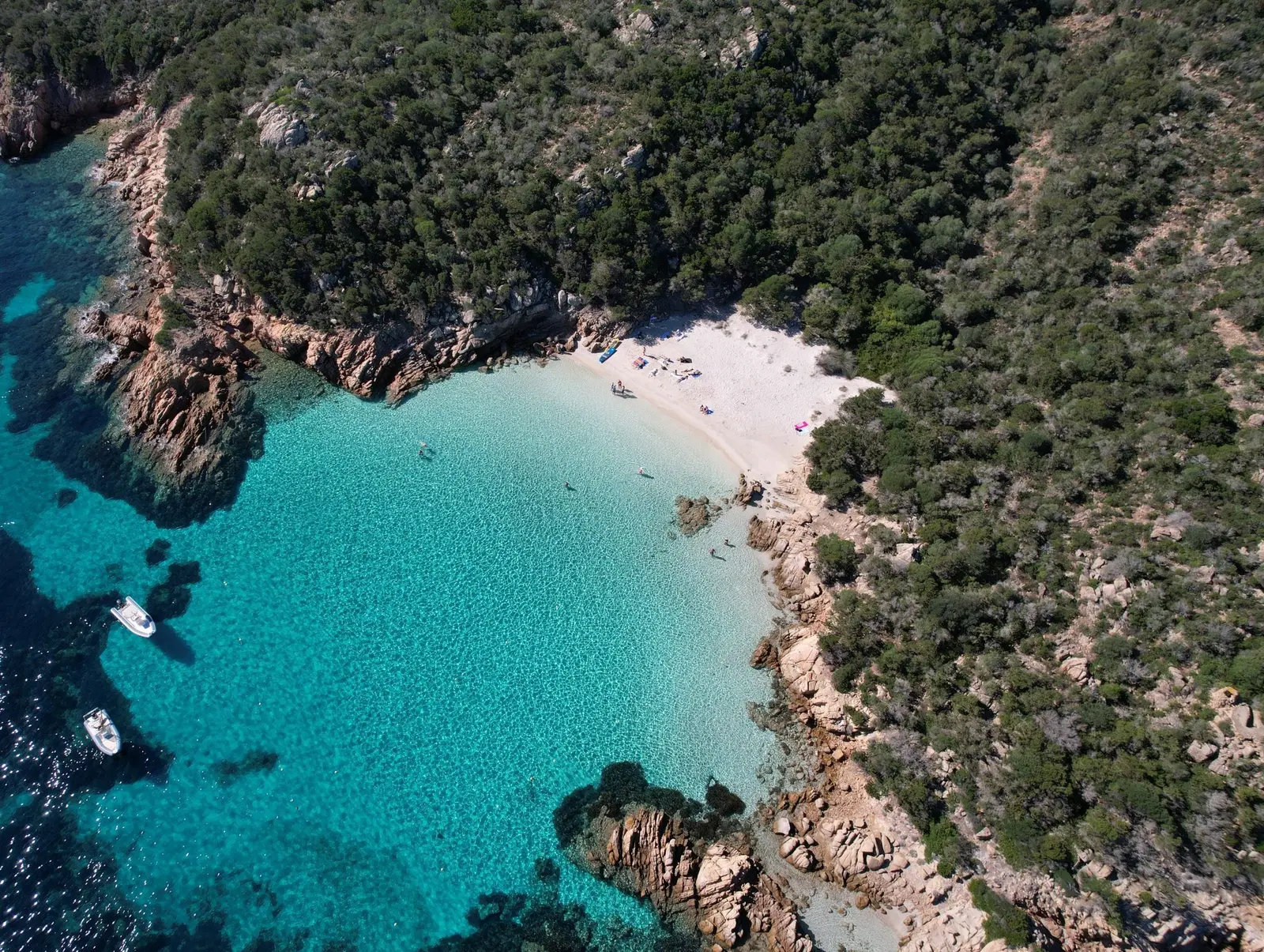 Cala Connari, emerald water and granite rocks in the La Maddalena archipelago