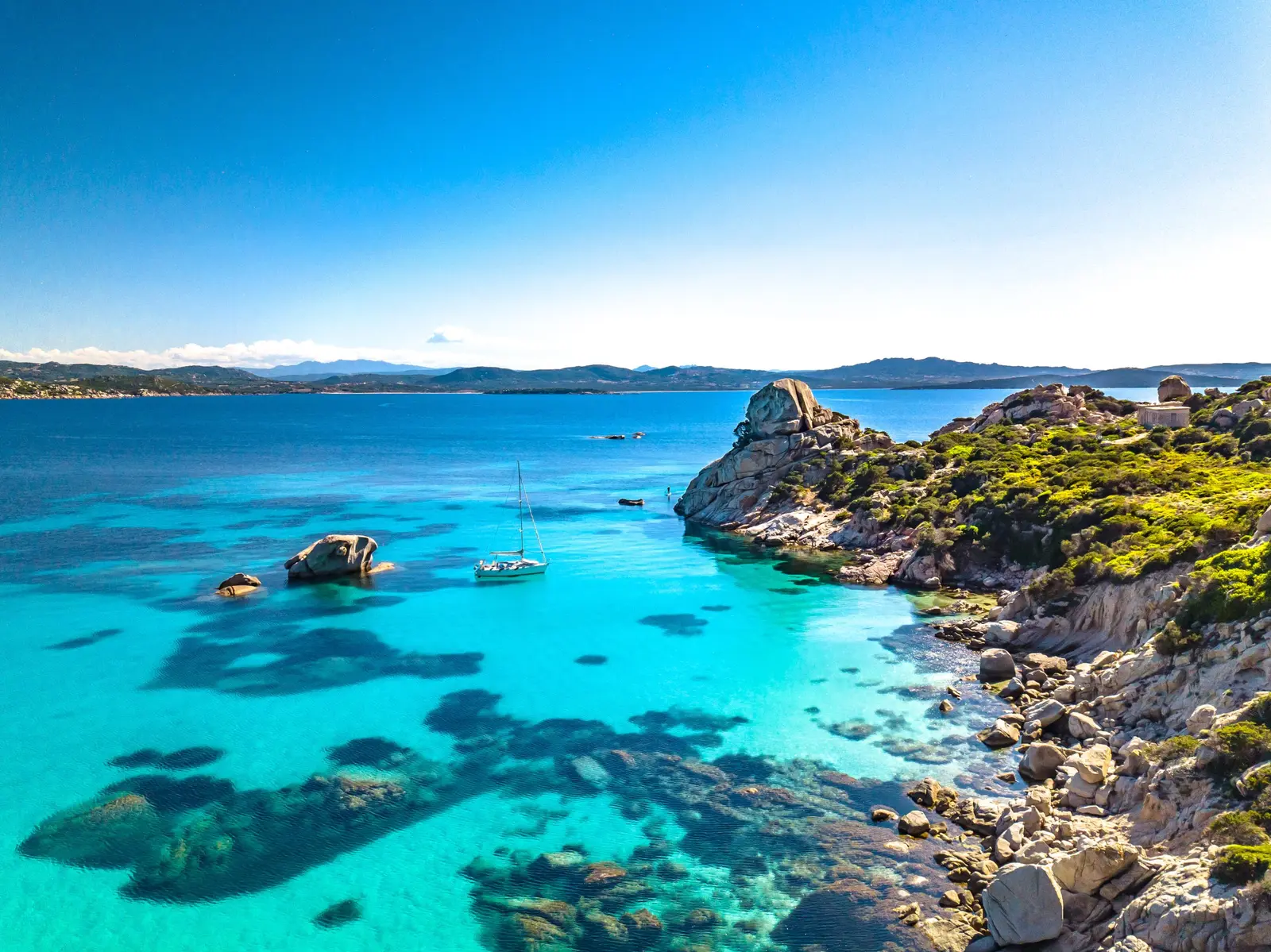 Cala Corsara on Spargi island, white sand and turquoise water